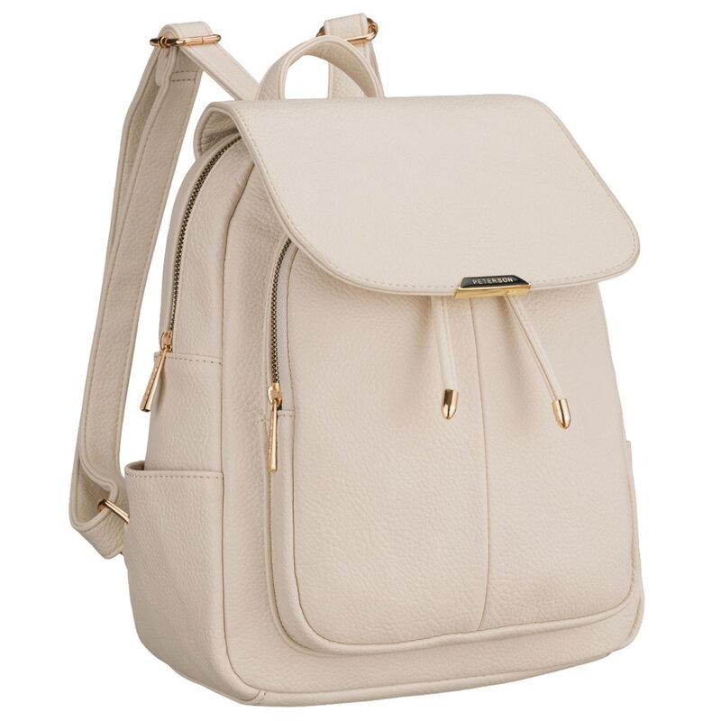 Dámsky mestský batoh malý béžový z ekokože Peterson