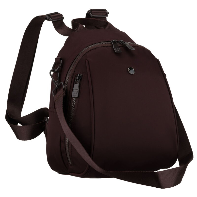 Dámsky malý bordový ruksak z polyesteru 2v1 – ruksak aj kabelka