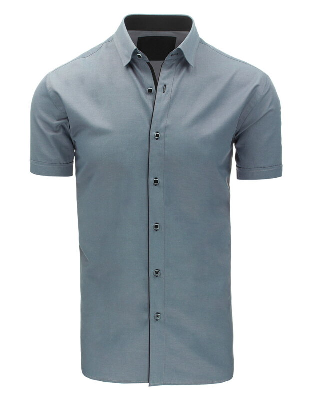 Elegantná šedá košeľa s krátkym rukávom (kx0748) skl.18