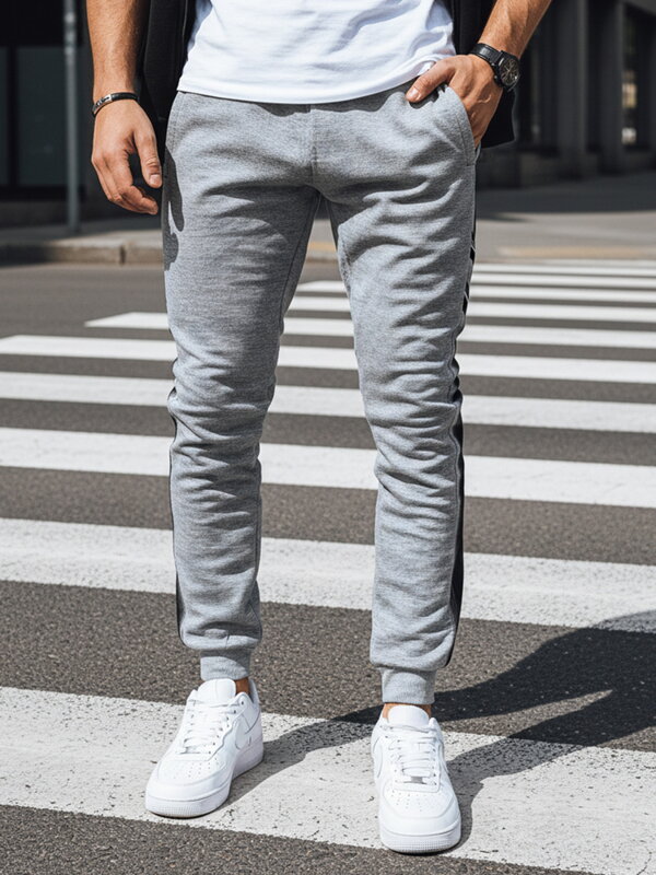 Pánske šedé tepláky Dstreet UX4196