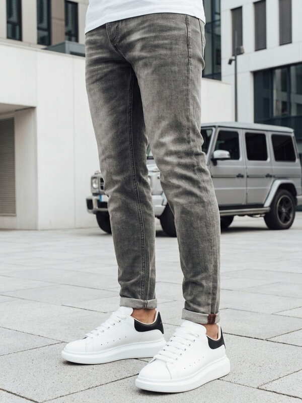 Pánske svetlošedé džínsové nohavice Dstreet UX4228