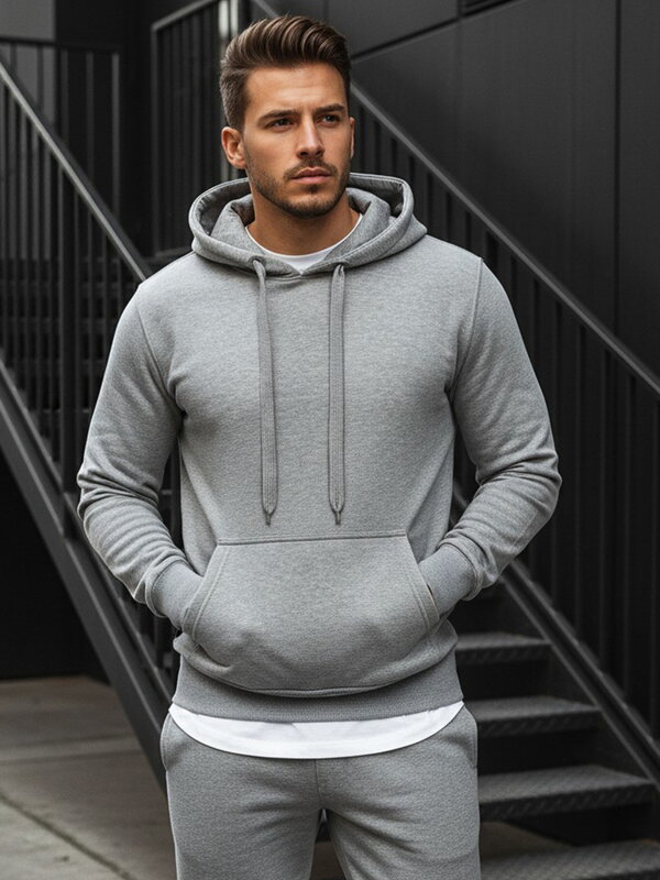 Jednofarebná pánska mikina (bx3646)