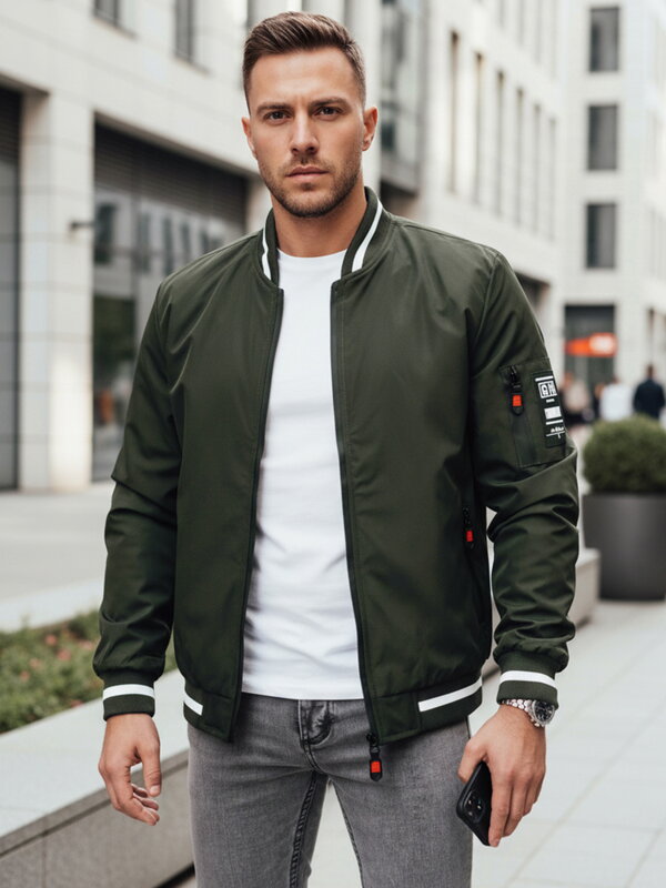 Pánska prechodná bomber bunda zelená Dstreet TX5024