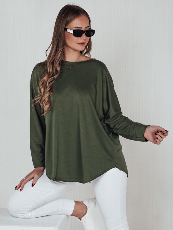 Bluzka damska LOOSEFEMME oversize z wisiorkiem zielona Dstreet RY2707