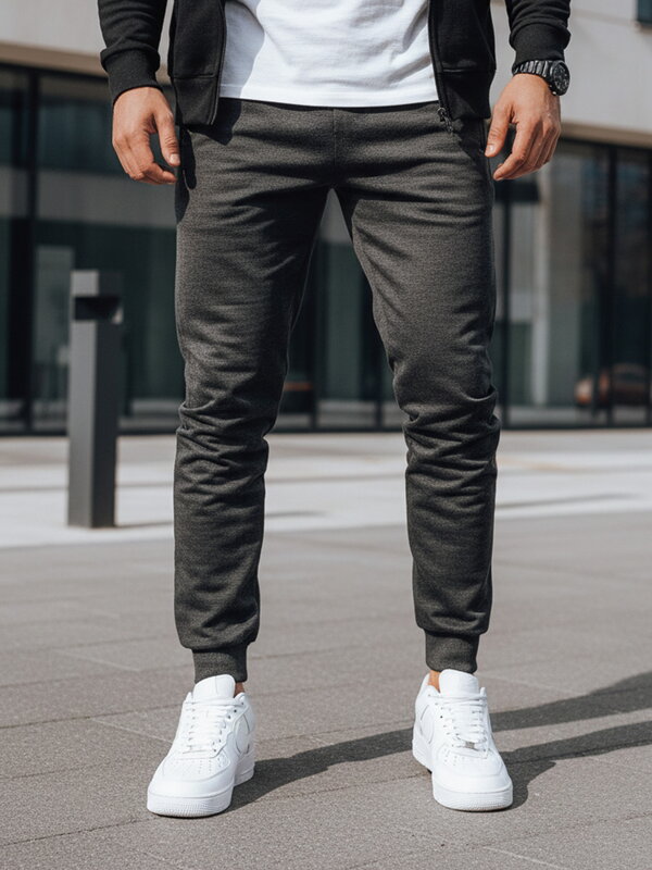 Pánske teplákové nohavice Tmavosivá farba DSTREET UX4123