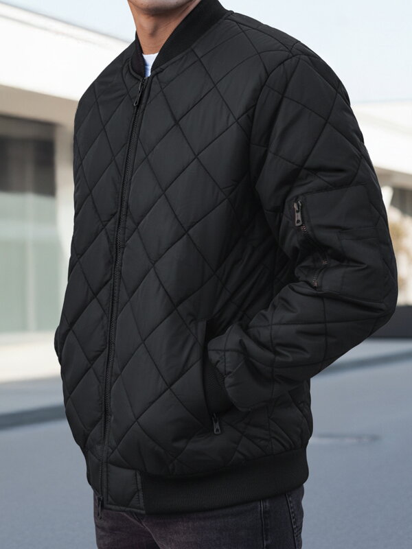 Čierna prešívaná pánska bunda (tx2215)