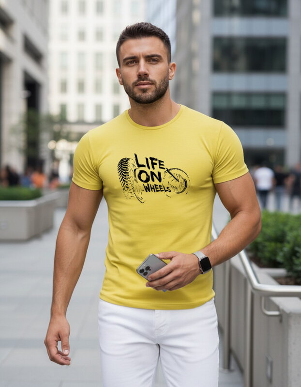 Herren Life on Wheels T-shirt gelb Dstreet NX5016R