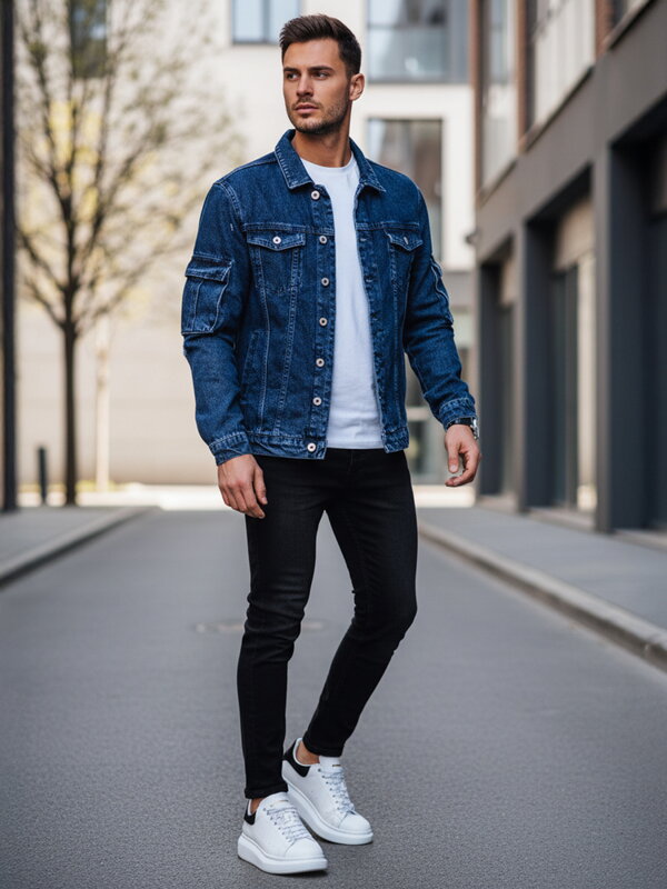 Modrá džínsová bunda