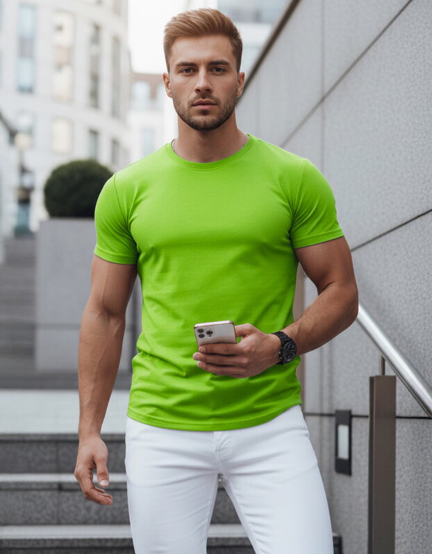 Pánske tričko limetkovo-zelenej farby RX4191