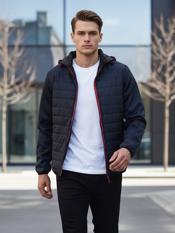 Prechodná tmavo-modrá pánska bunda