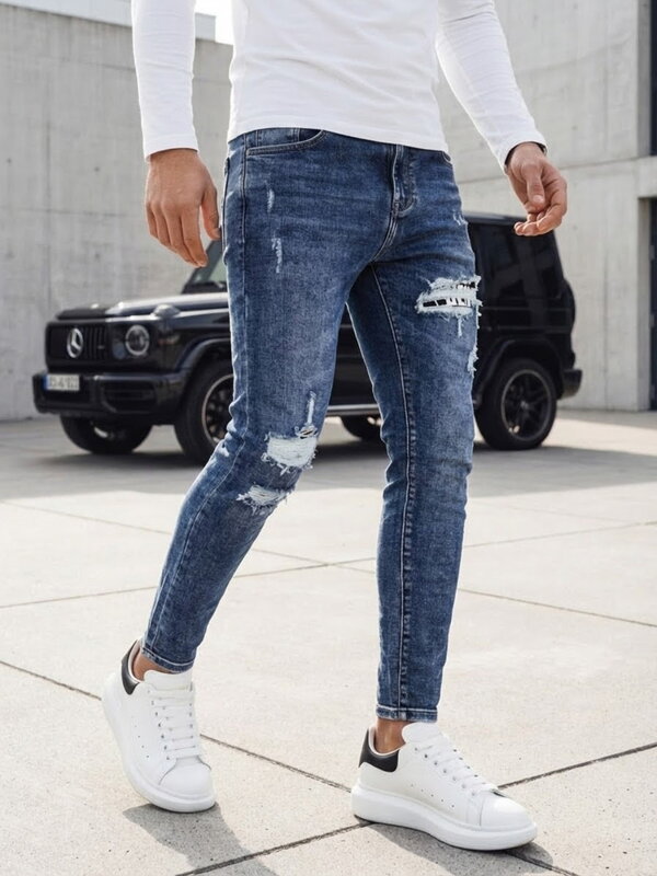 Pánske modré džínsové nohavice Dstreet UX4235