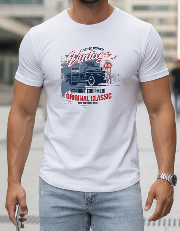 Herren T-Shirt mit Totenkopf und Blumendruck NX079R