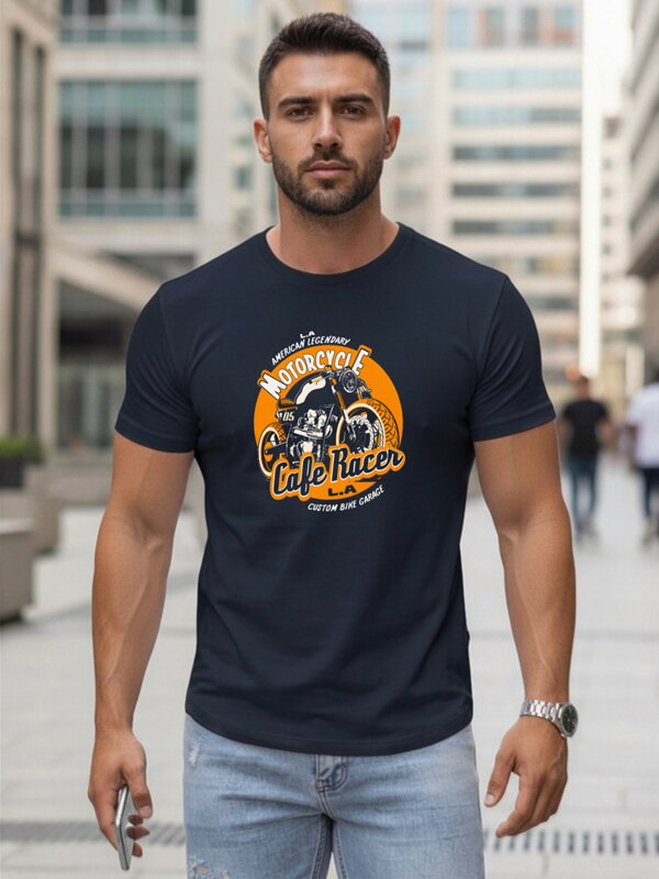 Bedrucktes Herren-T-Shirt navyblau Dstreet NX5095R