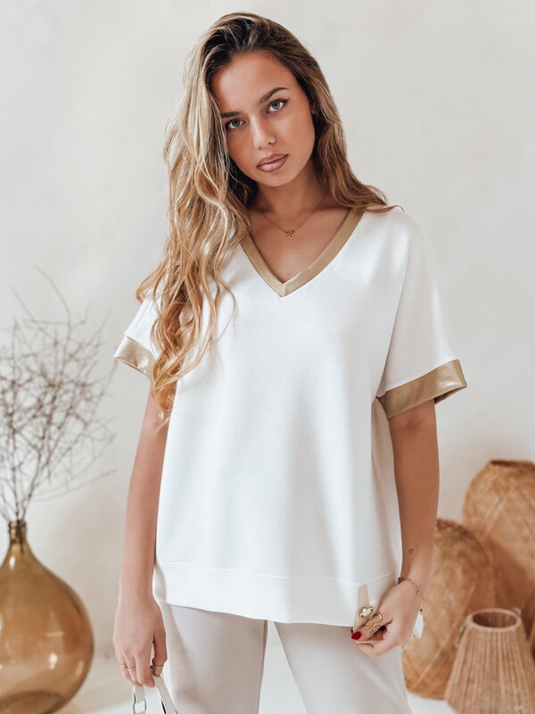 Bluzka damska oversize SHINE LOVE biała Dstreet RY2913
