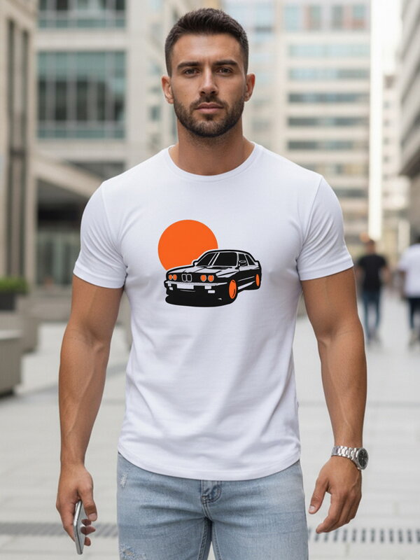 Herren-T-Shirt mit Autodruck weiß Dstreet NX5091R