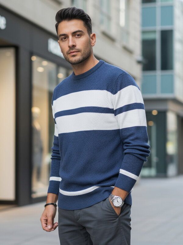 Pánsky modrý sveter Dstreet WX2332