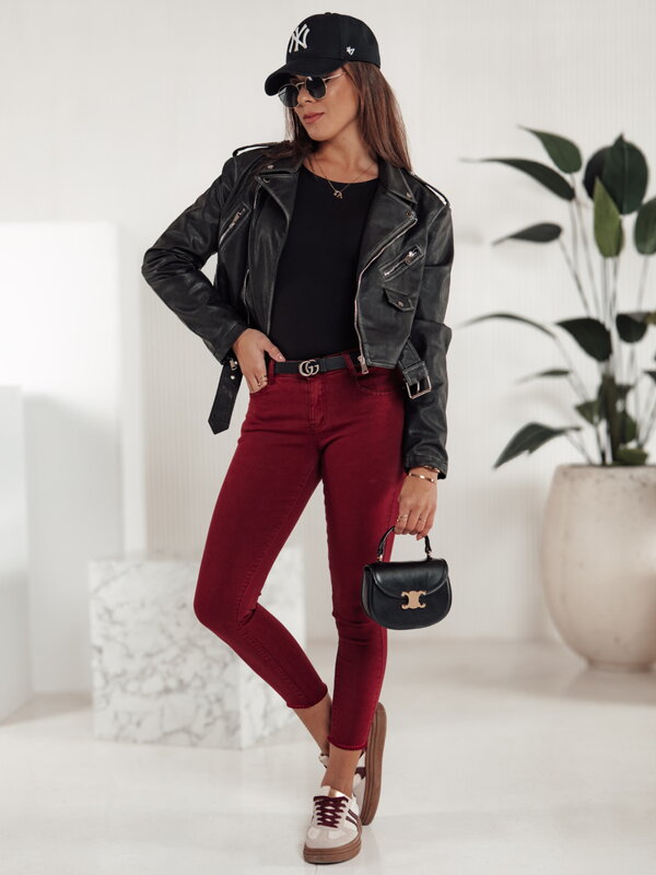 Dámske nohavice BRITTNIX typu skinny bordové UY2222