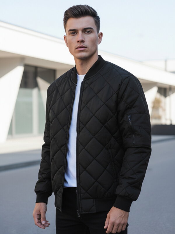 Čierna prešívaná pánska bunda (tx2215)