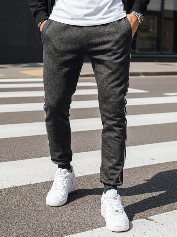 Pánske tmavošedé tepláky Dstreet UX4197