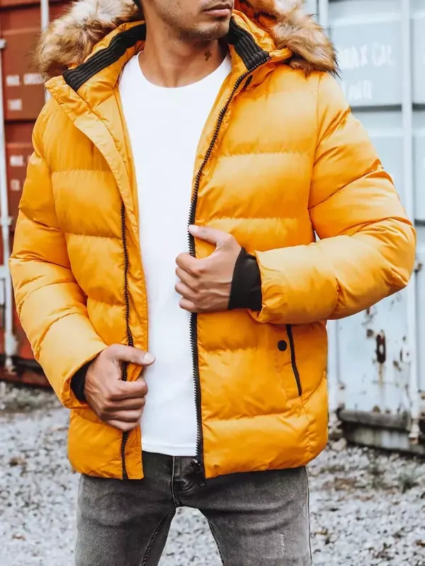 Žltá prešívaná pánska bunda