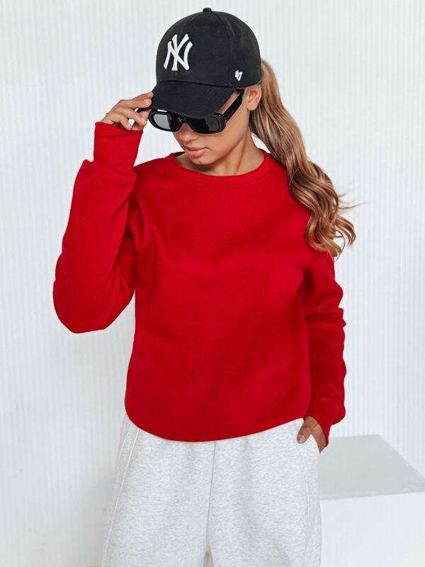 Červená dámska mikina FASHION II bez kapucne by0147