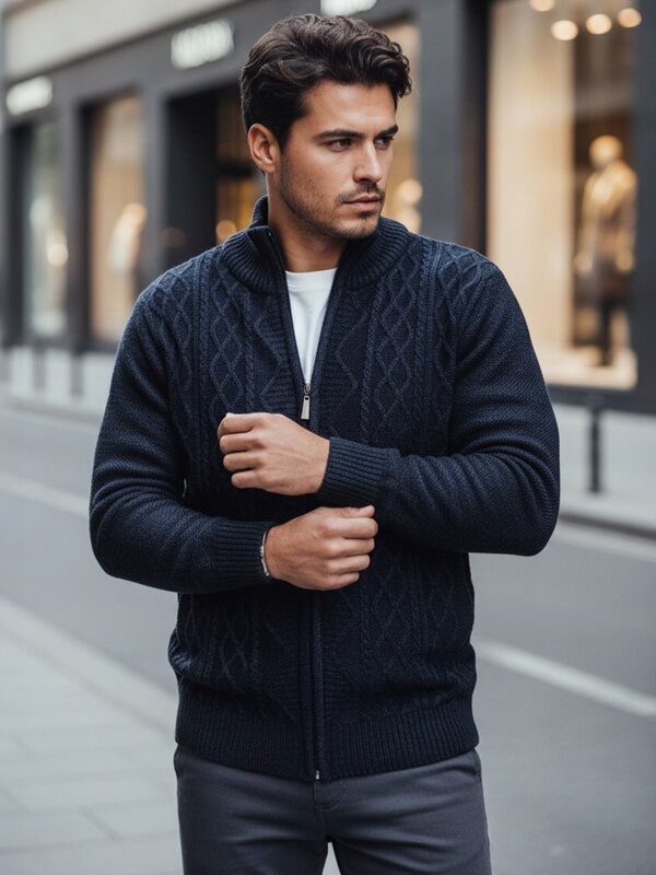 Pánsky tmavomodrý sveter Dstreet WX2250z