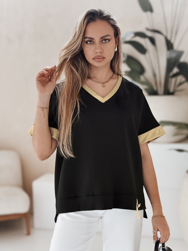 Bluzka damska oversize SHINE LOVE czarna Dstreet RY2912