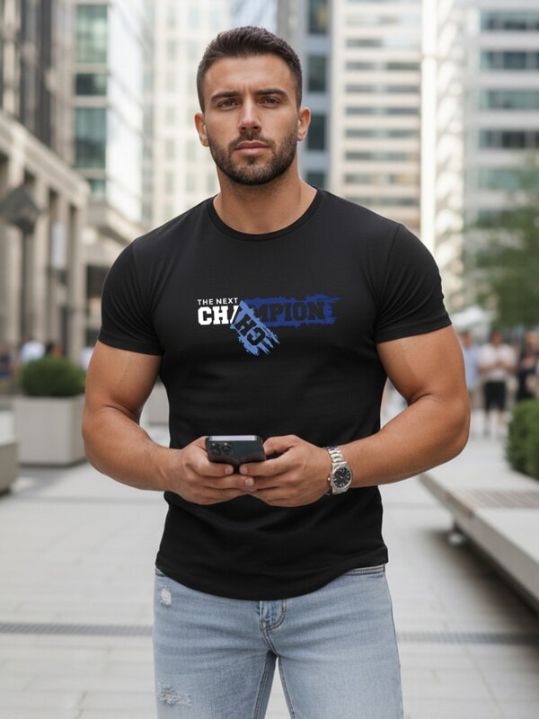 Herren T-Shirt mit Totenkopf und Blumendruck NX079R