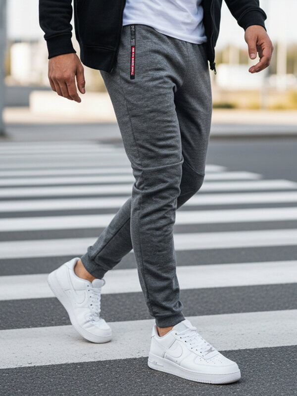 Pánske svetlošedé tepláky Dstreet UX4281