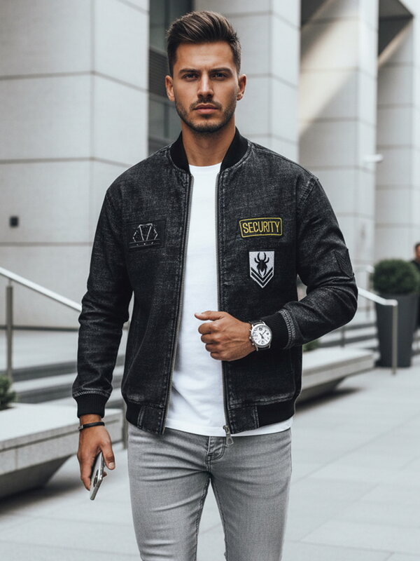 Čierna džínsová bunda