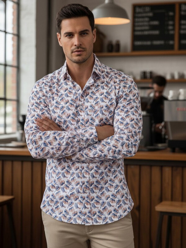 Moderná biela pánska košeľa