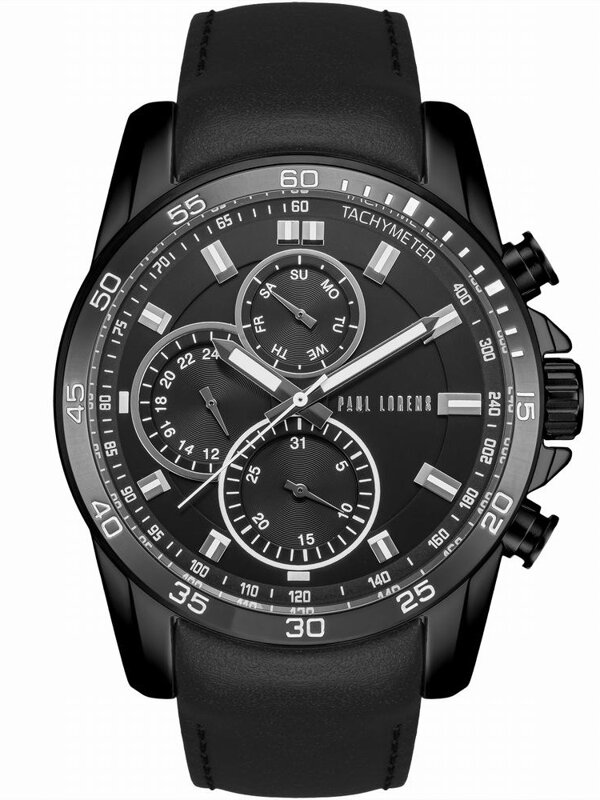 Pánske hodinky Paul Lorens PL9753A8-1A1-2 – čierne elegantné hodinky + darčekový set