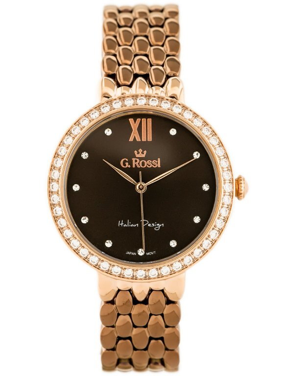 Hodinky G. ROSSI - 11775B (zg769f) rose gold/brown 