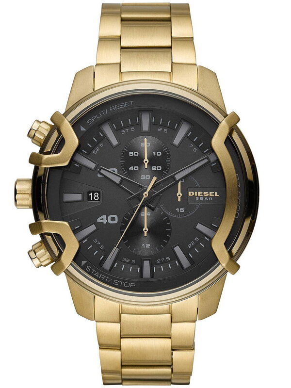 Pánske hodinky Diesel Griffed DZ4522 – zlatý chronograf s čiernym ciferníkom