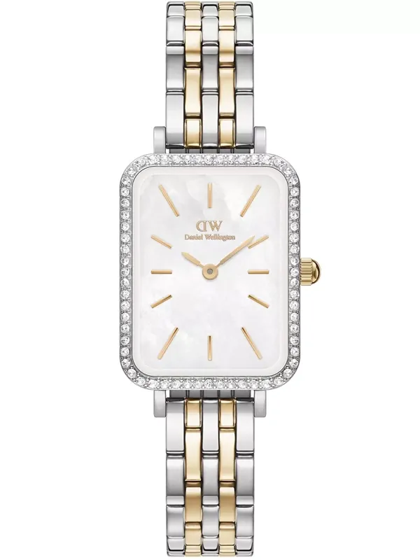 DANIEL WELLINGTON DÁMSKE HODINKY Quadro Lumine Beel 5-Link dvojfarebné DW00100671 + KRABIČKA (zw519g)
