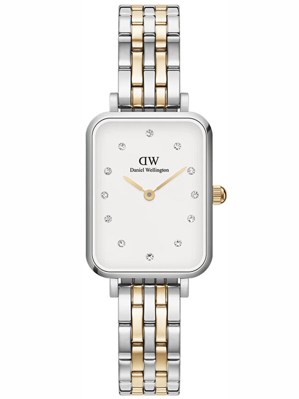 DÁMSKE HODINKY DANIEL WELLINGTON Quadro Lumine 5-článkové dvojfarebné 20mm DW00100625 + BOX (zw519f)