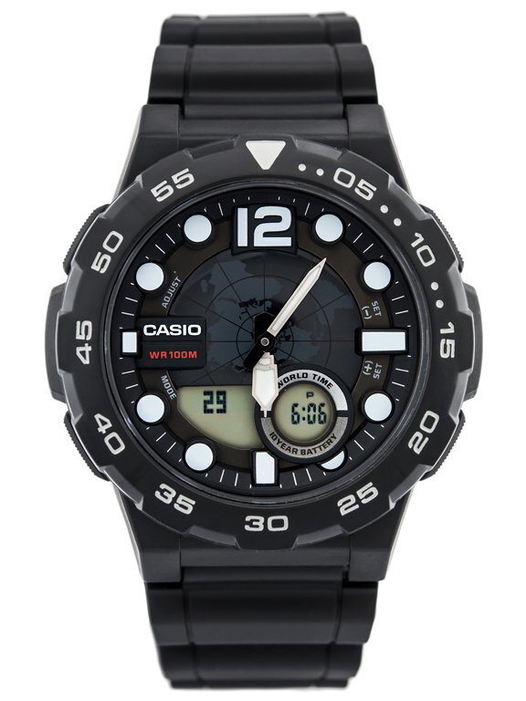 CASIO AEQ-100W 1AV PÁNSKE HODINKY (zd070a) - SVETOVÝ ČAS + BOX
