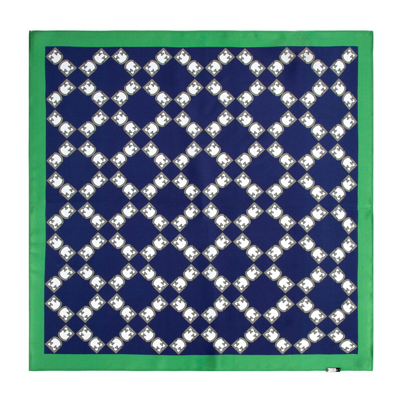 Dámska hodvábna šatka s geometrickým monogramom Wittchen – tmavomodro-zelená