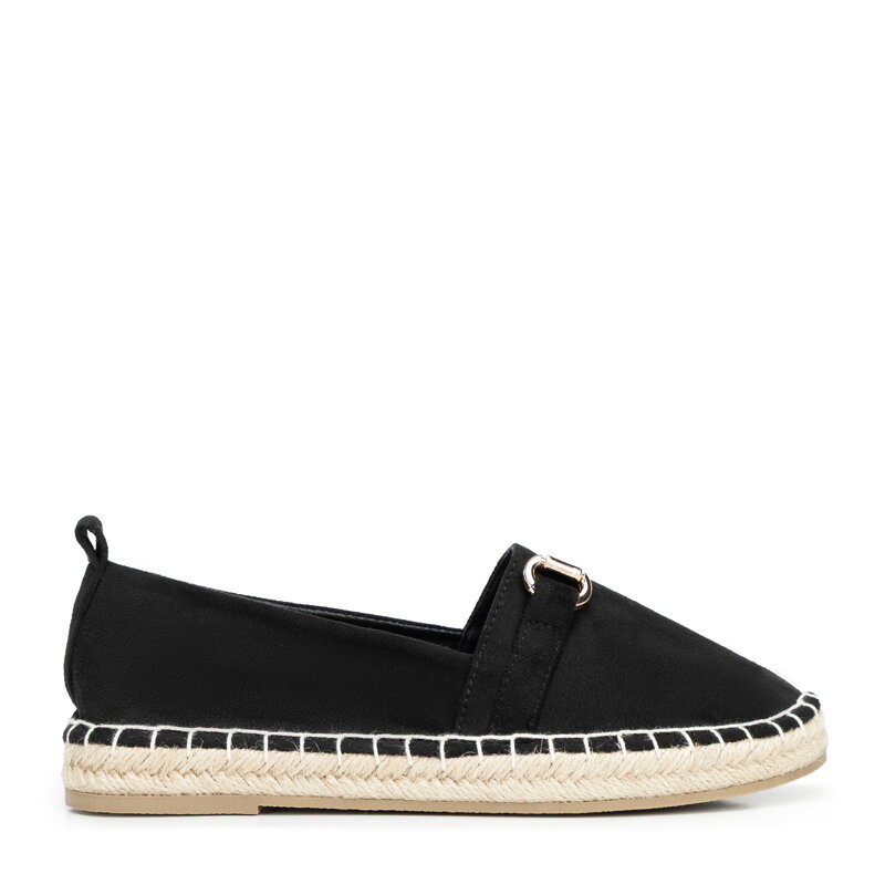 Dámske espadrilky s prackou čierne 100-P-810-1