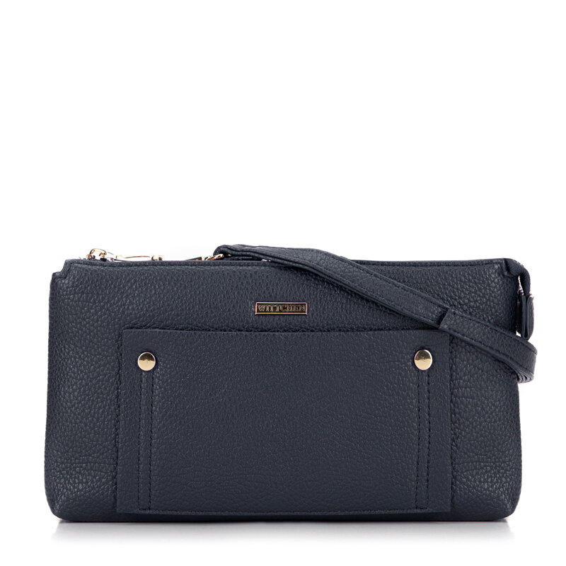 Dámska crossbody dvojkomorová s vreckom granátová 29-4Y-604-7