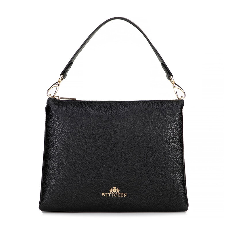 Dámska trojpriehradková crossbody, hnedá koža, čierna 100-4E-809-1