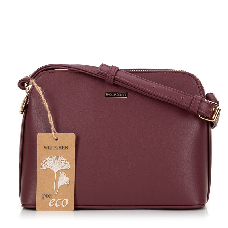 Dámska dvojkomorová crossbody kabelka z ekokože bordová