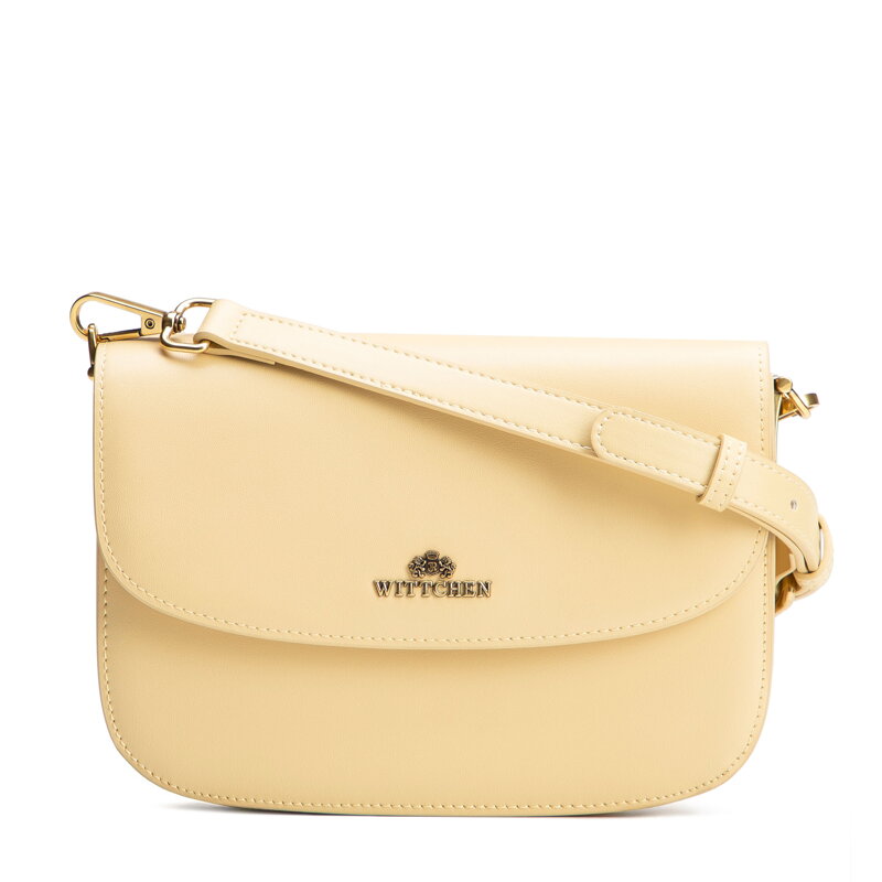 Dámska crossbody z prírodnej kože žltá 100-4E-214-Y