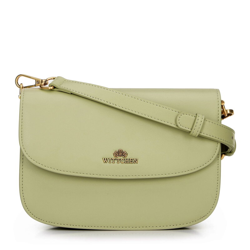 Dámska crossbody z prírodnej kože zelená 100-4E-214-Z