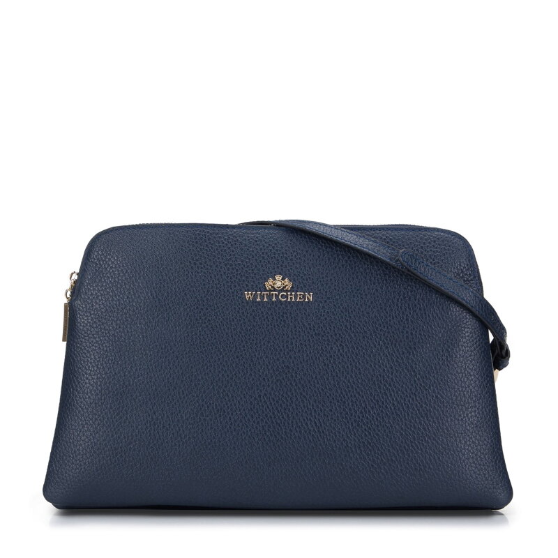 Dámska klasická dvojkomorová kožená crossbody kabelka Wittchen 29-4E-010-N