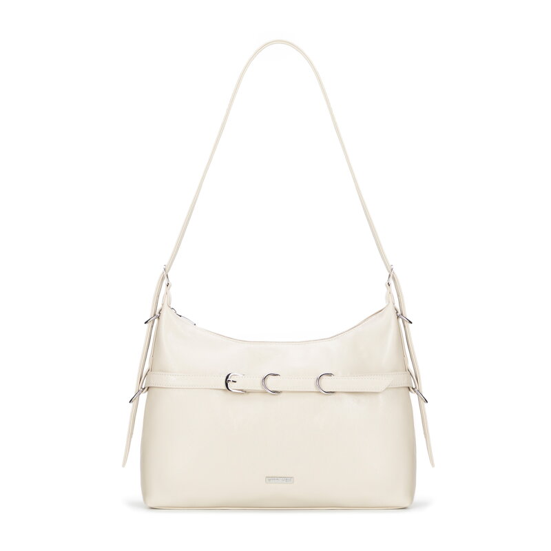 Krémová crossbody kabelka z imitácie kože 101-4Y-406-0