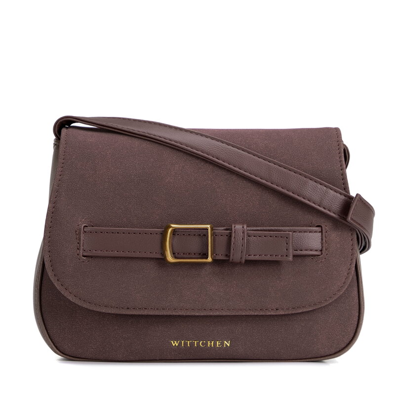 Dámska crossbody kabelka s ozdobným pásikom Wittchen – tmavohnedá