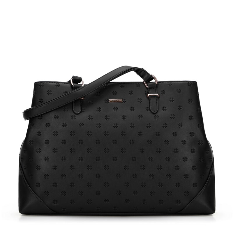 Dámska shopper kabelka s priehradkou na notebook čierna