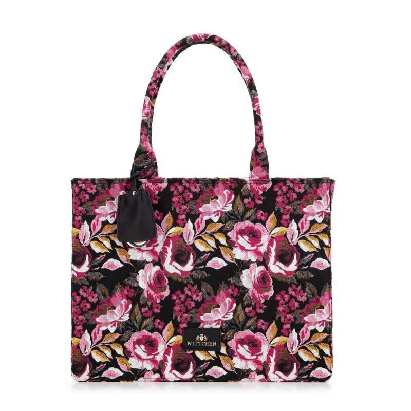 Dámska žakárová shopper kabelka so vzorom multicolor 99-4E-500-X10
