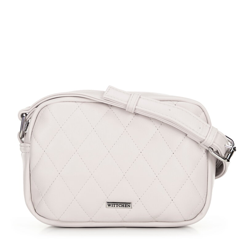 Dámska crossbody z imitácie kože zlomená biela 100-4Y-230-0